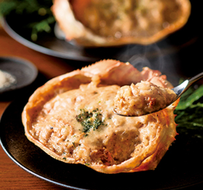 「天の酒喰食房」コッペ蟹（松葉ガニのメス）リゾット（自家製かに塩付）