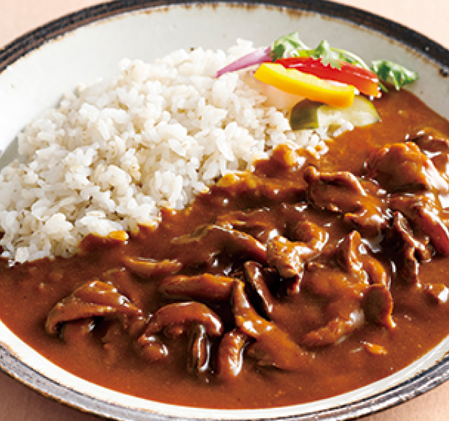 「れすとらん百年民家 黒釜」きのこと近江牛のカレー