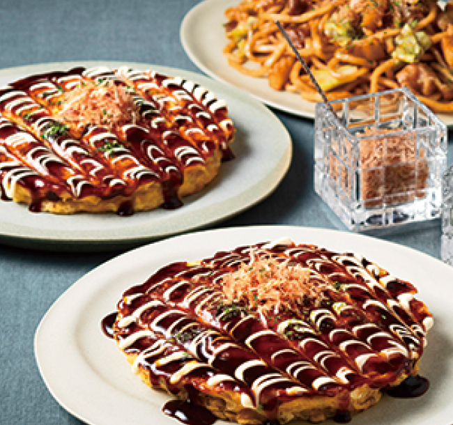 「千房」お好み焼３種・焼そばセット