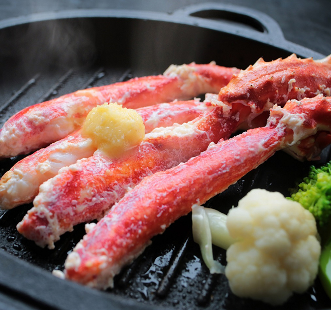 生タラバガニ脚肉・白トリュフバターステーキ
